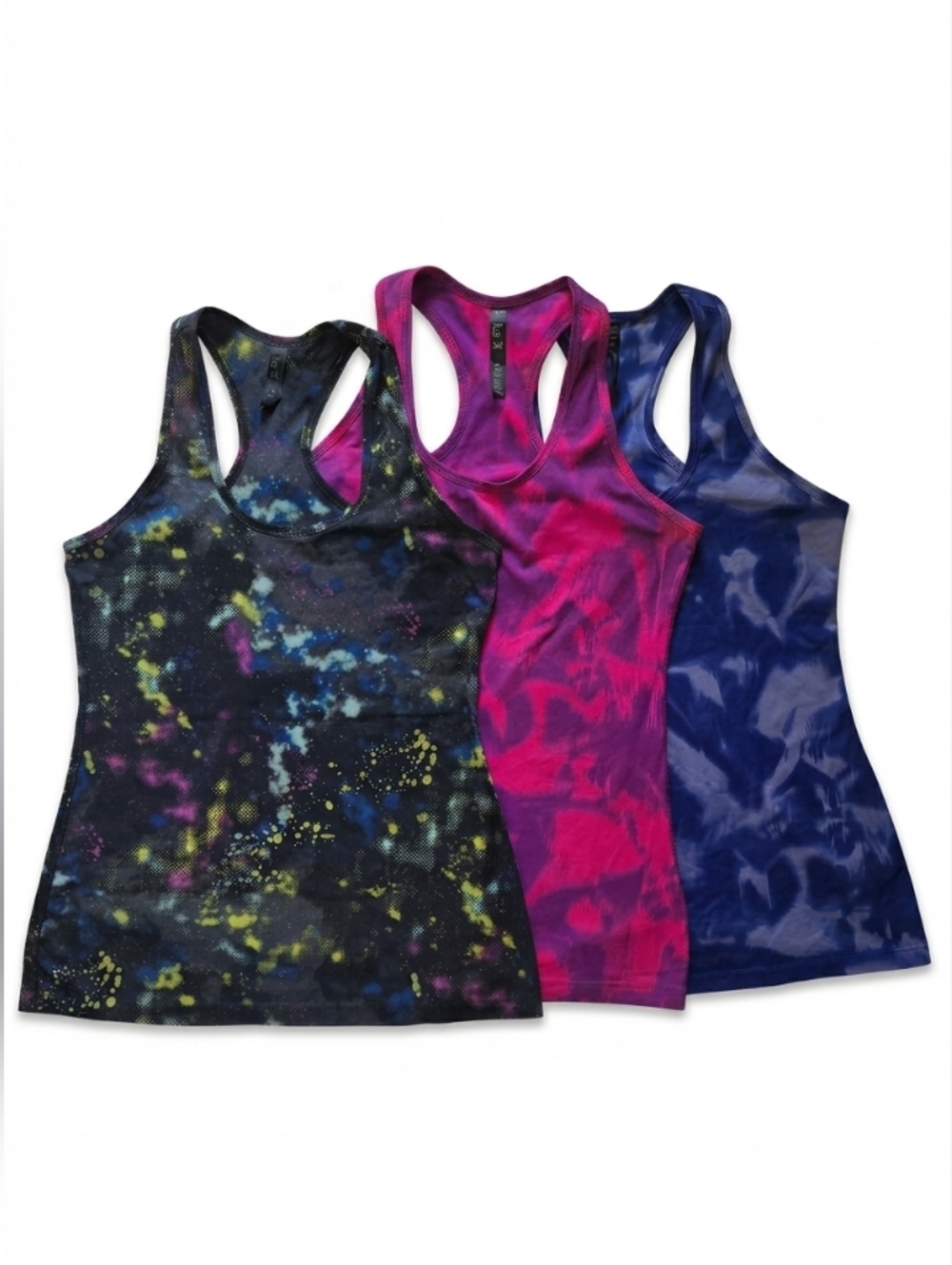​LUKKA LUX Set of 3 Racerback Athletic Tank Tops Small Galactic Splatter Marble